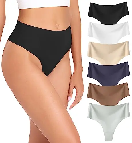 Wealurre women's high waisted seamless thong underwear