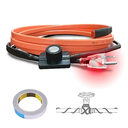 Cupohus heat tape with smart thermostat for water pipe freeze protection