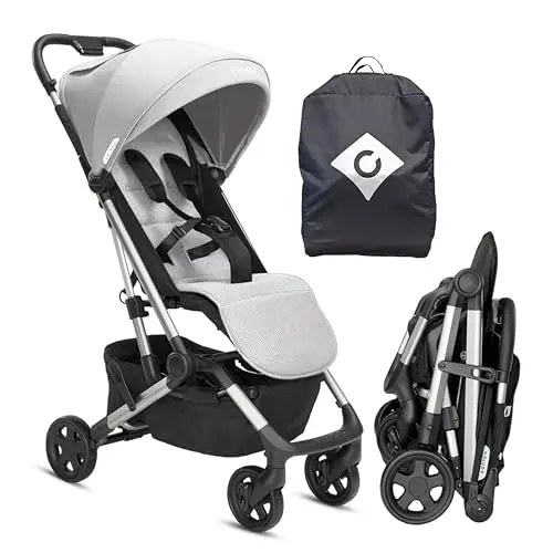 Colugo compact stroller in cool grey with included accessories
