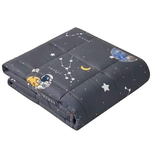 ANFIE weighted blanket for kids with colorful cartoon patterns