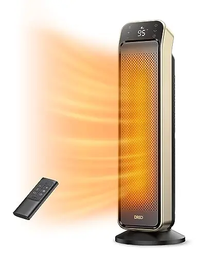 Dreo 25-inch space heater in gold color with fast heating feature