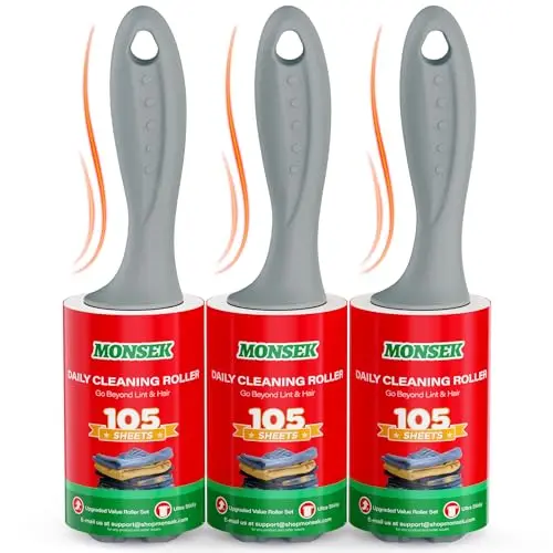 MONSEK extra sticky lint roller with multiple handles