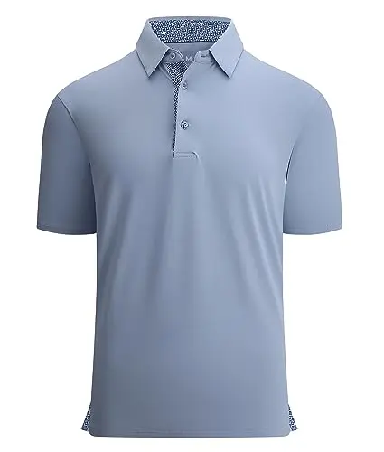 Alex Vando solid color golf polo shirt in light blue