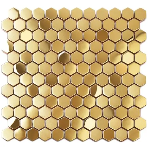 Blujellyfish hexagon gold metal mosaic tiles