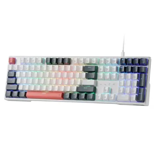 Redragon K668 RGB gaming keyboard with mixed color keycaps
