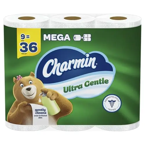 Charmin Ultra Gentle toilet paper rolls with soothing lotion