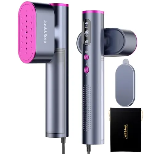 Jack & Rose dual voltage travel steamer in purple with LED display