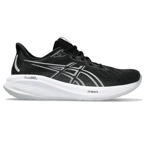 ASICS Gel-Cumulus 26 running shoe in black and concrete colors