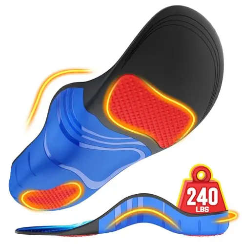 NEUPU heavy duty orthotic insoles with blue fabric for flat feet