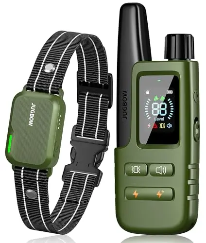 Jugbow green dog shock collar with remote and multiple training modes