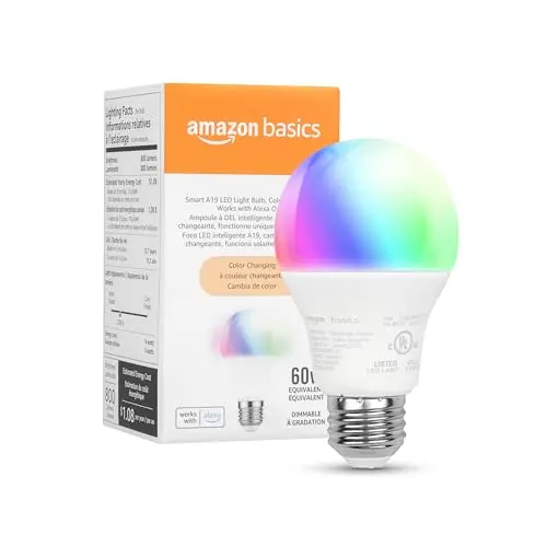 Amazon Basics smart color changing LED light bulb