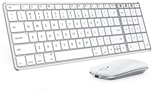 Seenda Bluetooth keyboard and mouse for Mac in white silver