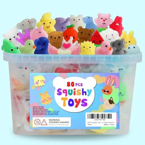 Cute mochi squishy toys in animal and fruit shapes