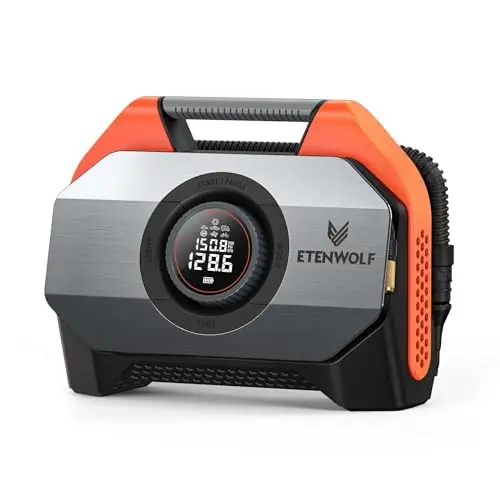 ETENWOLF VORTEX S6 cordless portable tire inflator in vivid orange