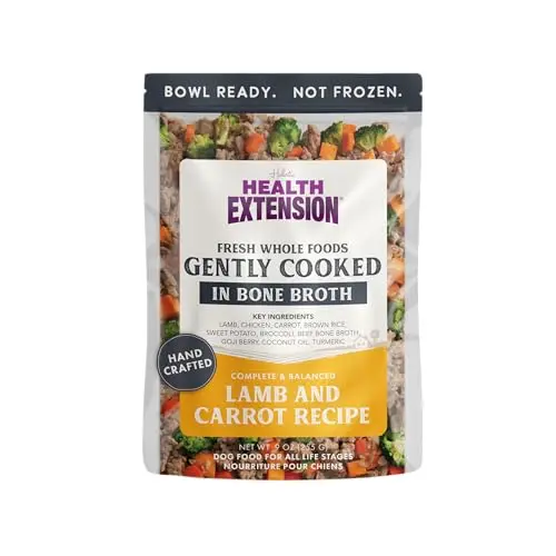 Health Extension gently cooked lamb and carrot dog food pouch