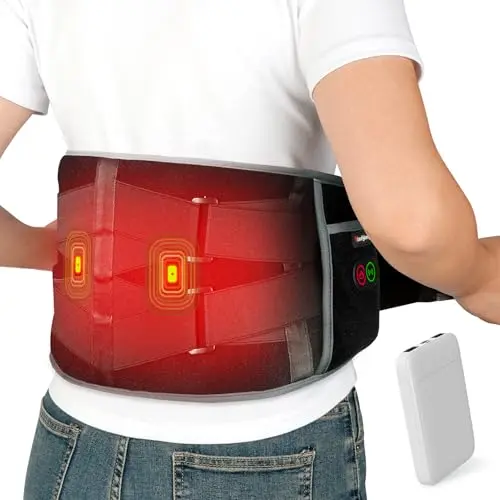 Comfytemp cordless heating pad with vibration massage and elastic straps
