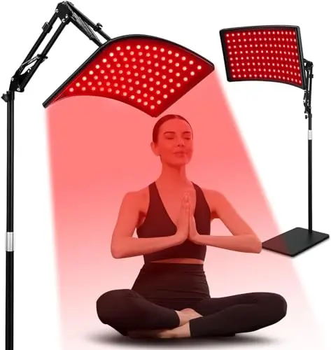 Viconor red light therapy lamp with stand for body and face