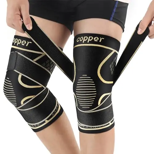 MEIDDANO copper knee braces with anti-slip straps and compression design