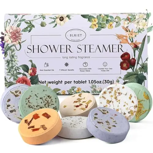 BLRIET shower steamers aromatherapy set with seven different scents in vibrant colors
