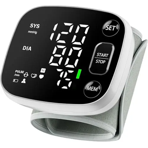 Oklar wrist blood pressure monitor with LED backlit display and voice broadcast