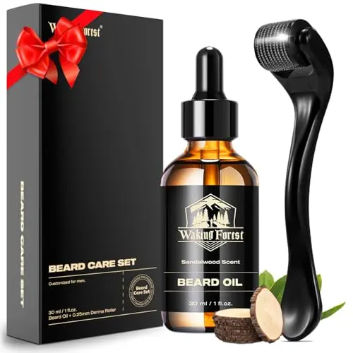 Waking Forest derma roller and beard oil kit for beard growth
