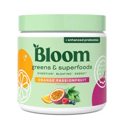 Bloom Nutrition Superfood Greens Powder orange passionfruit