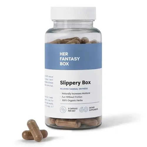 Her Fantasy Box slippery elm capsules for feminine intimate moisture support