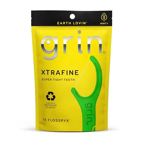 GRIN XtraFine Flosspyx dental floss picks for tight teeth