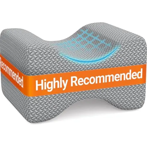 BlissTrends memory foam knee pillow in grey color