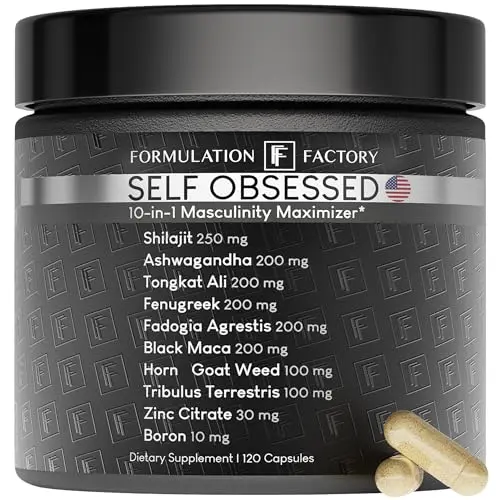 Formulation Factory Self Obsessed masculinity maximizer supplement bottle