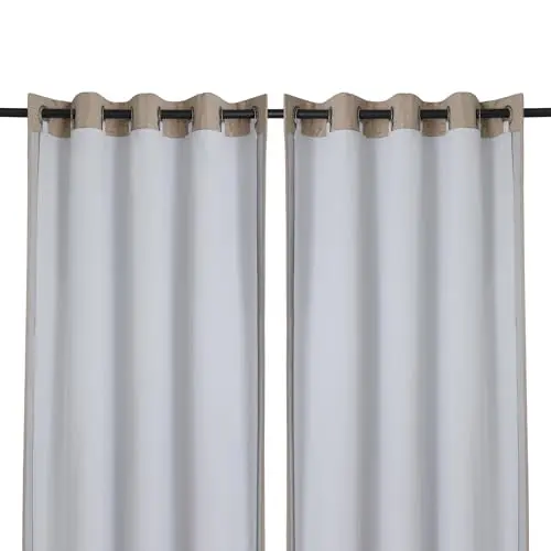 Chyhomenyc greyish white blackout curtain liners with rings