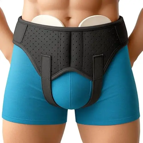 BLITZU bilateral hernia belt with two compression pads for left and right sides