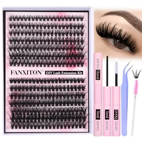 FANXITON DIY lash extension kit with volume clusters and tools