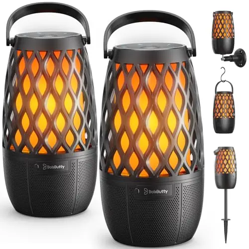 BolaButty outdoor Bluetooth speakers with LED flame lights