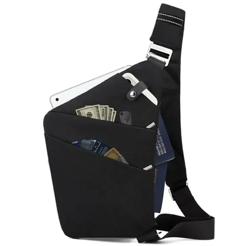 VADOO Anti-theft Crossbody Bag with RFID blocking and multiple zippered pockets