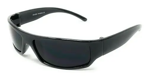 My Shades super dark wrap-around sunglasses in black frame