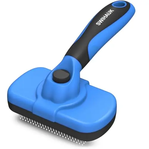Swihauk blue self-cleaning slicker brush for pets