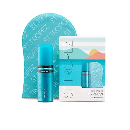 St.Tropez Self Tan Express Mini Kit with bronzing mousse and mitt