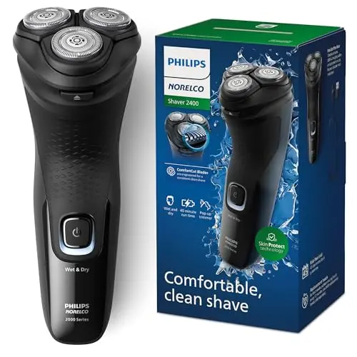 Philips Norelco Shaver 2400 in deep black with pop-up trimmer