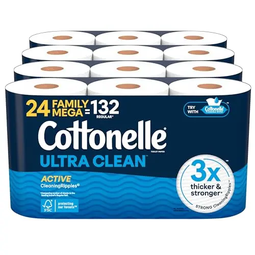 Cottonelle Ultra Clean toilet paper with Active CleaningRipples