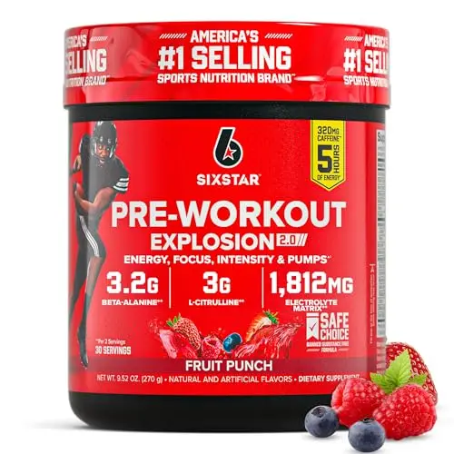Six Star Pre-Workout Powder in Fruit Punch flavor