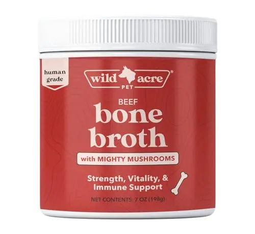 Wild Acre beef bone broth for dogs in resealable pouch