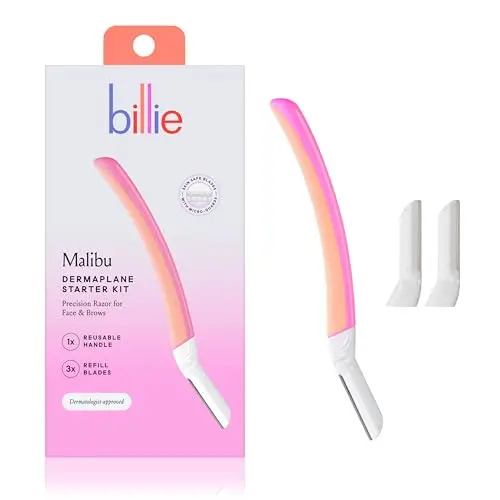 Billie dermaplane razor with reusable handle and blades