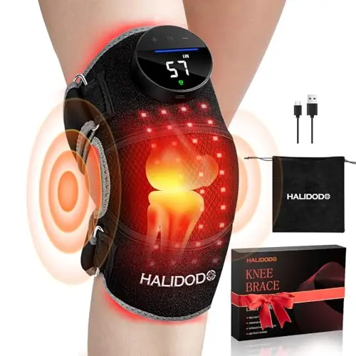 HALIDODO red light therapy knee brace with vibration massage