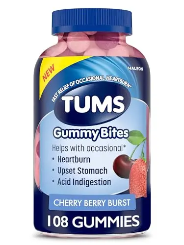 TUMS Gummy Bites dietary supplement for heartburn relief