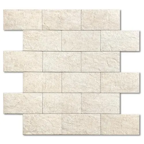 M MOFIT matte stone look peel and stick tiles in beige for shower walls
