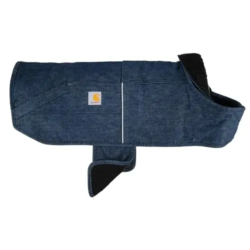 Carhartt insulated dog chore coat in denim color