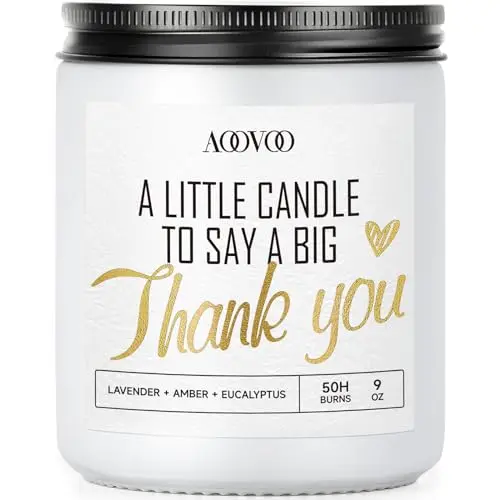 AOOVOO lavender scented soy wax candle in glass jar