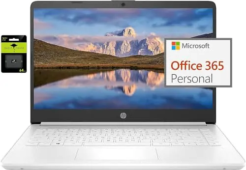 HP 14 inch ultral light laptop in snowflake white