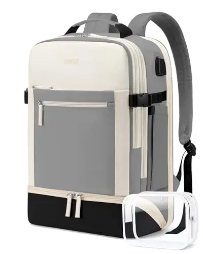 ZOMFELT women's travel backpack with dedicated shoe compartment and USB port